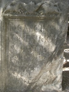 CASALOTTI -Interno Castello della Porcareccia-Reperti Archeologici- Stele commemorativa di un “apparitore” imperiale