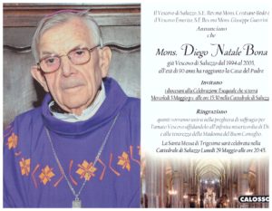 Monsignor DIEGO NATALE BONA – VESCOVO EMERITO-di Saluzzo e Diocesi di PORTO E SANTA RUFINA 