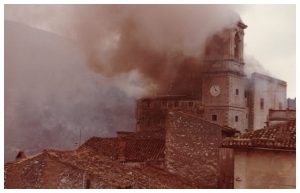 TOFFIA - Incendio chiesa parrocchiale notte tra il 31 dicembre del 1981 e il 1 gennaio del 1982-