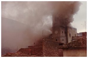 TOFFIA - Incendio chiesa parrocchiale notte tra il 31 dicembre del 1981 e il 1 gennaio del 1982-
