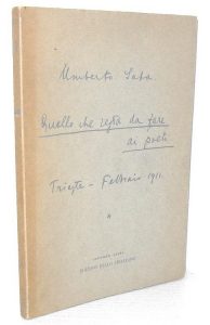 UMBERTO SABA Quello che resta da fare ai poeti