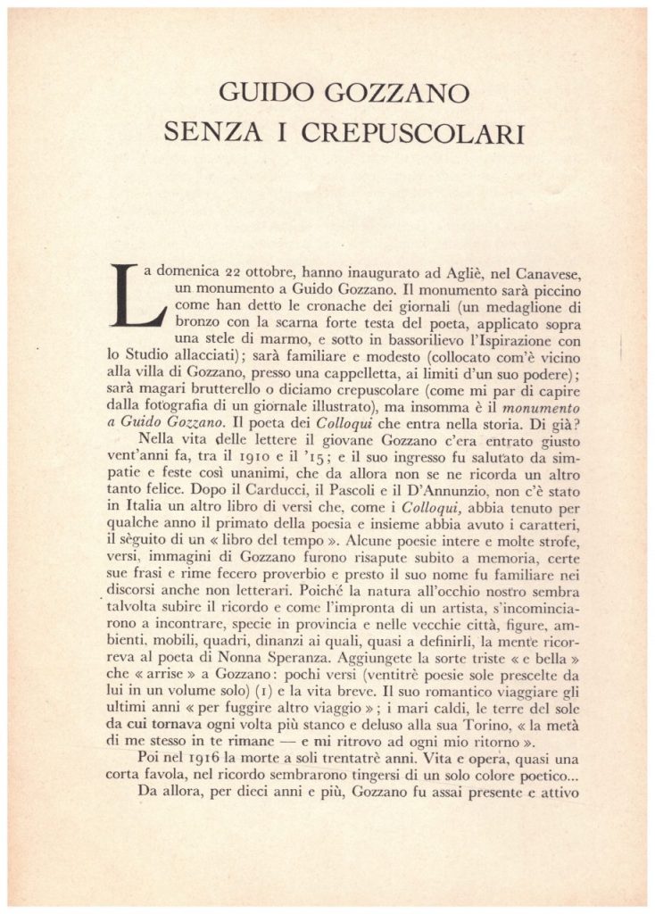 GUIDO GOZZANO - Rivista PAN 1933- -Biblioteca DEA SABINA- Copia anastatica-