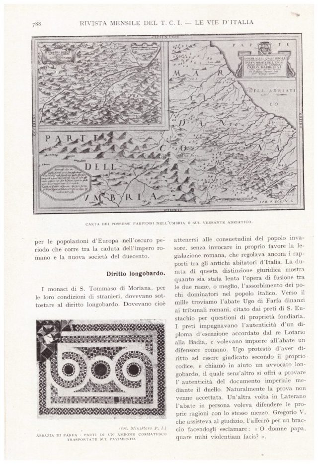Biblioteca DEA SABINA- ABBAZIA di FARFA-Monumenti della Sabina -TCI anno 1929-