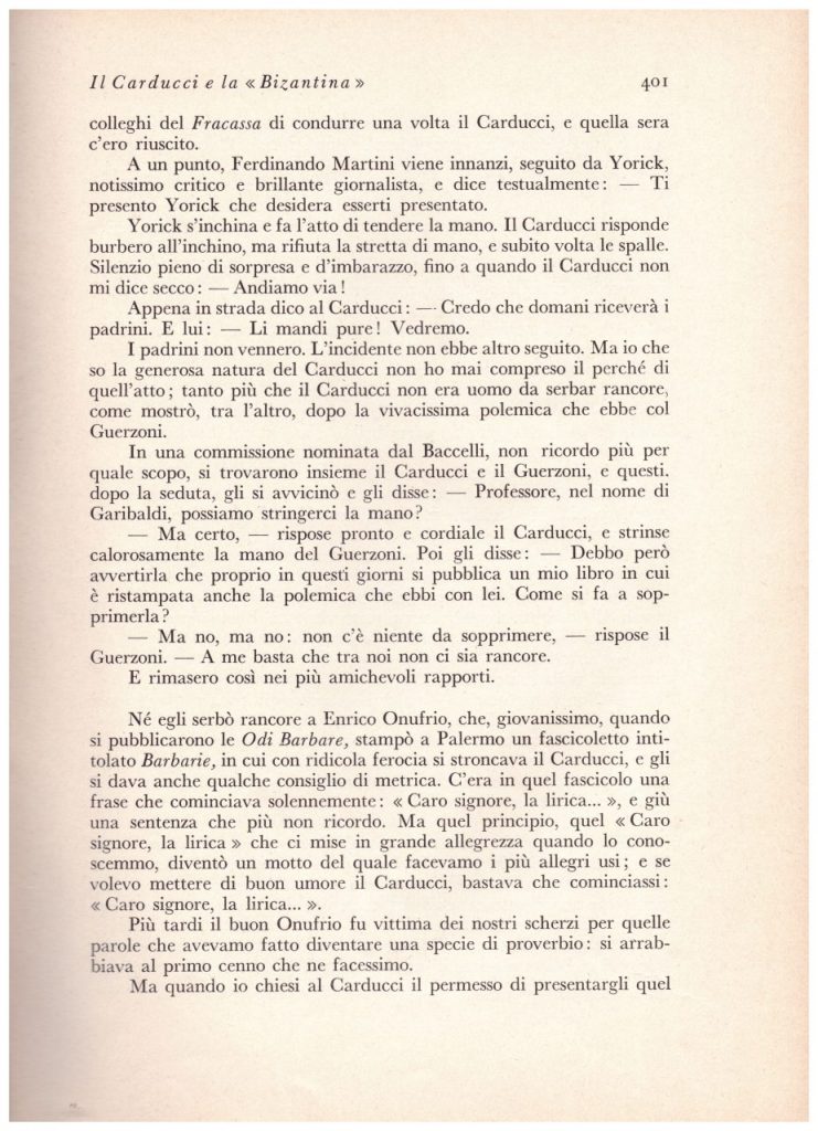 CARDUCCI e la BIZANTINA 