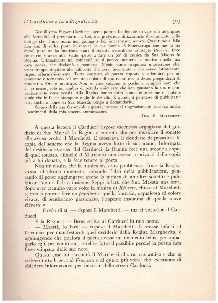 CARDUCCI e la BIZANTINA