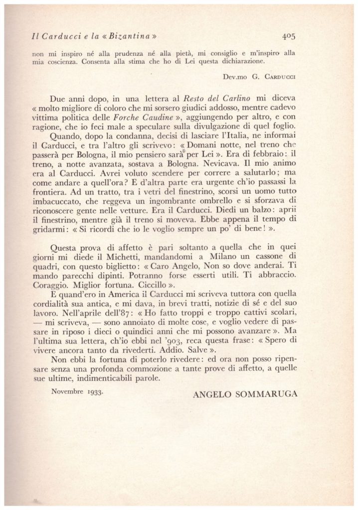 CARDUCCI e la BIZANTINA 