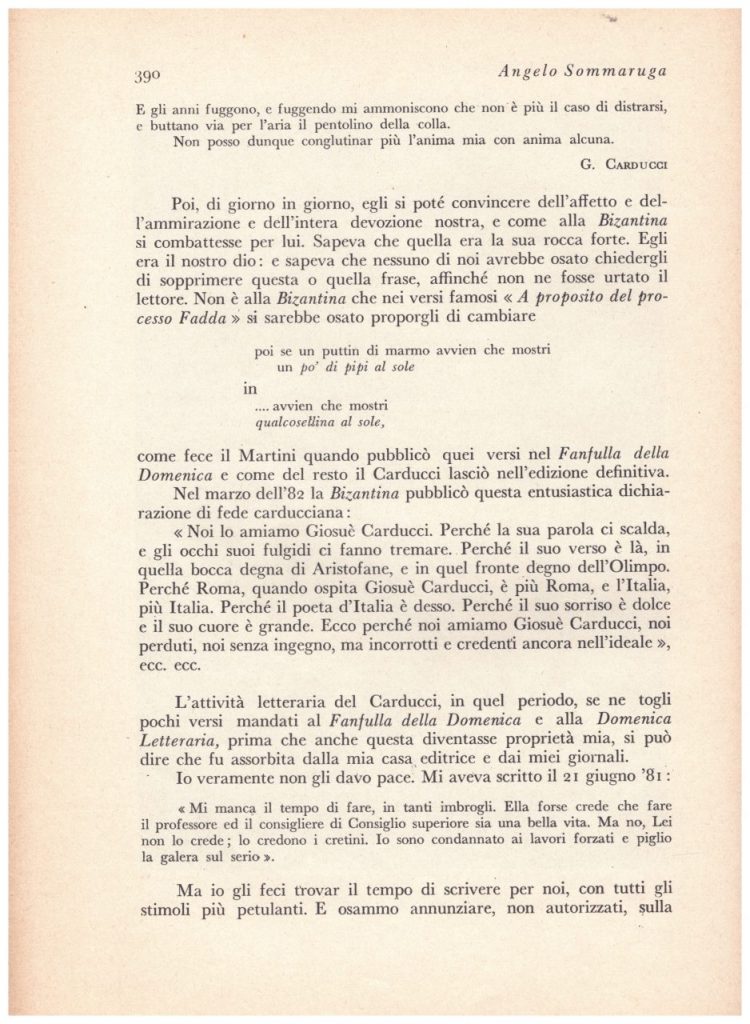 CARDUCCI e la BIZANTINA