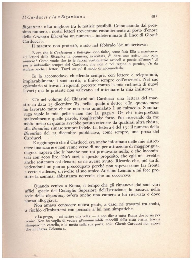 CARDUCCI e la BIZANTINA 