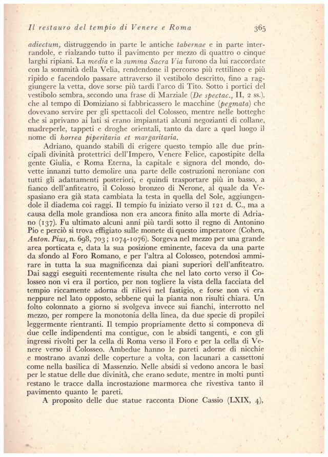 Restauro del Tempio di Venere e Roma