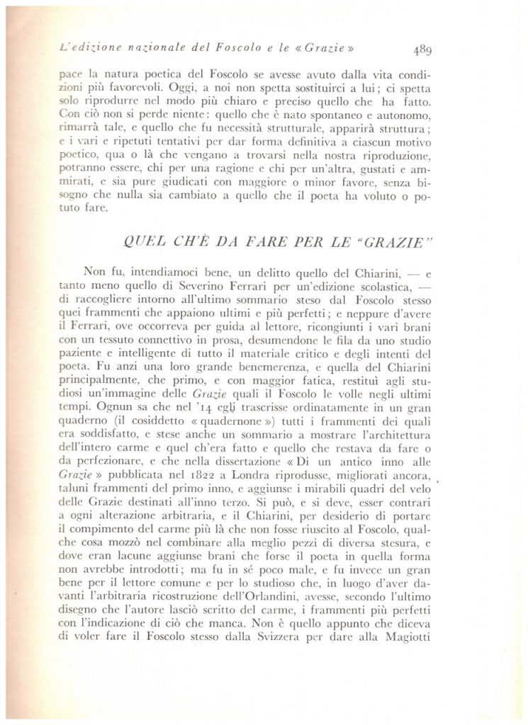 Biblioteca DEA SABINA- Michele Bardi – L’Edizione Nazionale del Foscolo e le “GRAZIE”-Rivista PAN-1 dicembre 1934