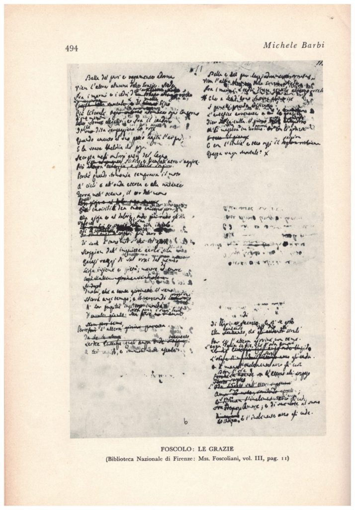 Biblioteca DEA SABINA- Michele Bardi – L’Edizione Nazionale del Foscolo e le “GRAZIE”-Rivista PAN-1 dicembre 1934