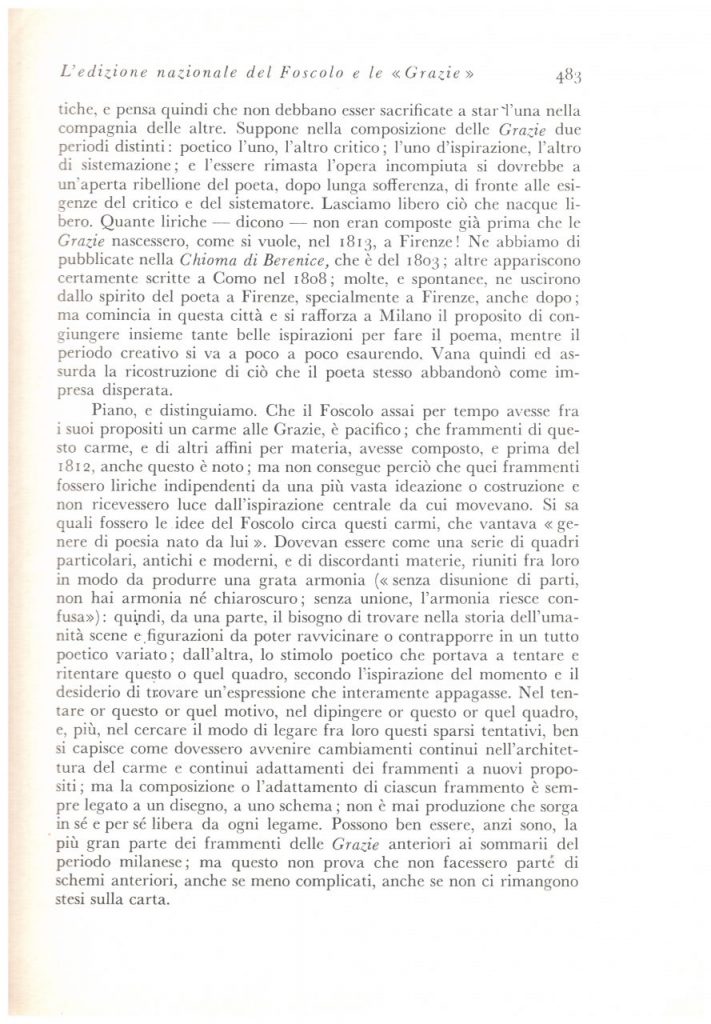 Biblioteca DEA SABINA- Michele Bardi – L’Edizione Nazionale del Foscolo e le “GRAZIE”-Rivista PAN-1 dicembre 1934