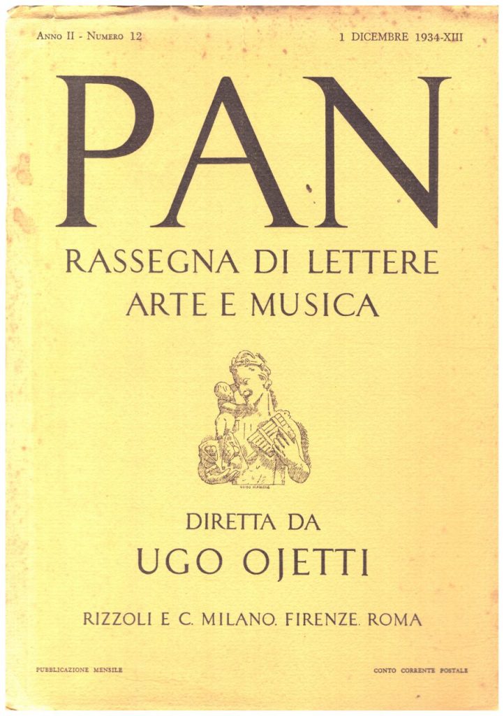 Biblioteca DEA SABINA- Michele Bardi – L’Edizione Nazionale del Foscolo e le “GRAZIE”-Rivista PAN-1 dicembre 1934