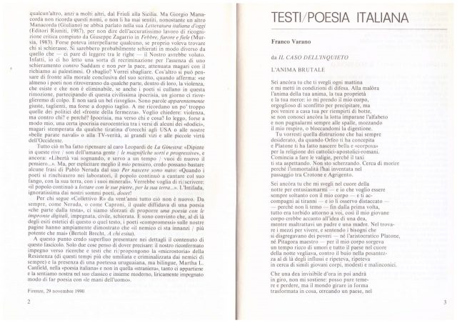 Rivista Collettivo R-Poesie pubblicate n° 54 del 1990 -