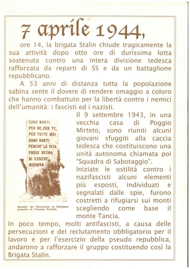 La Battaglia del Monte TANCIA
