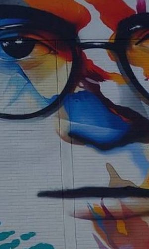 Foto di Vysotsky, murales dedicato a Adorno a Francoforte
