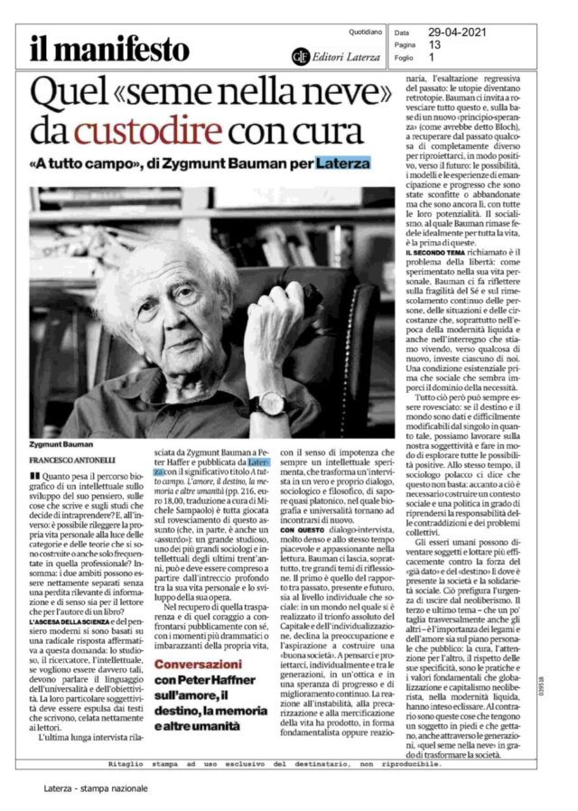 Il Manifesto-Zygmunt Bauman